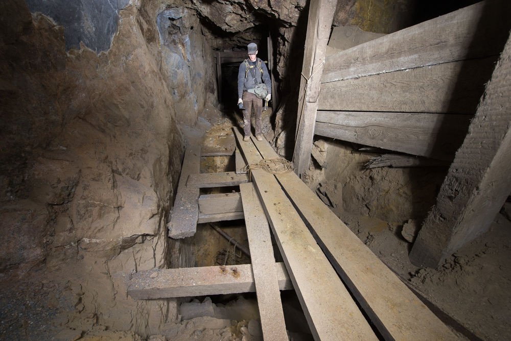 I found this mineshaft in the side of a mountain in a wilderness area ...